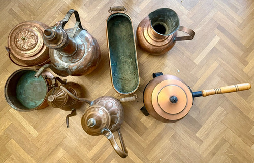 Vintage kupfer kanne topf - vintage,