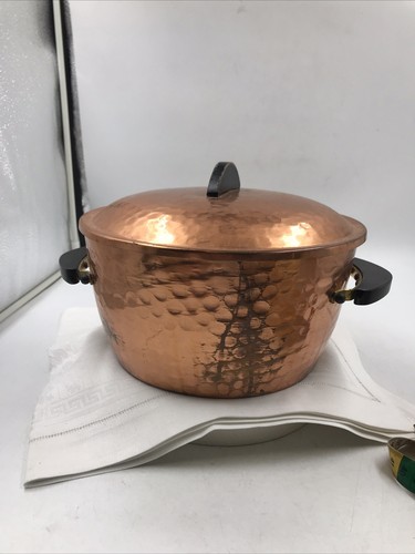 Vintage kupfer topf mit deckel - kupfer,