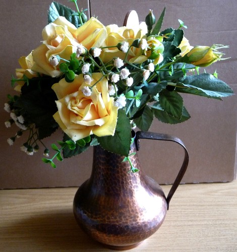 Vintage kupfervase mit - kupfervase,